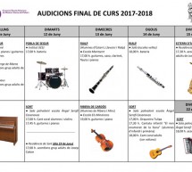 Audicions final de curs 2017-2018