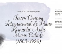 (català) Actuación del guanyador/a tercer concurs Internacional de piano Romàntic Antic Mario Calado (1863-1926)